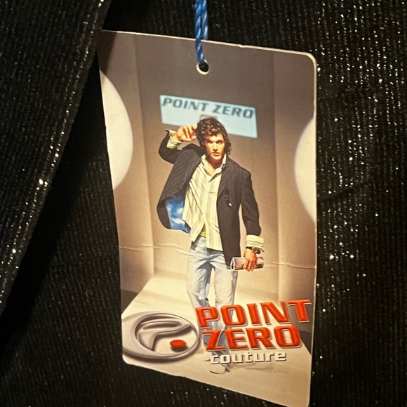 Point zero men’s black outside with a sparkle and blue inside sports blazer - Picture 8 of 9